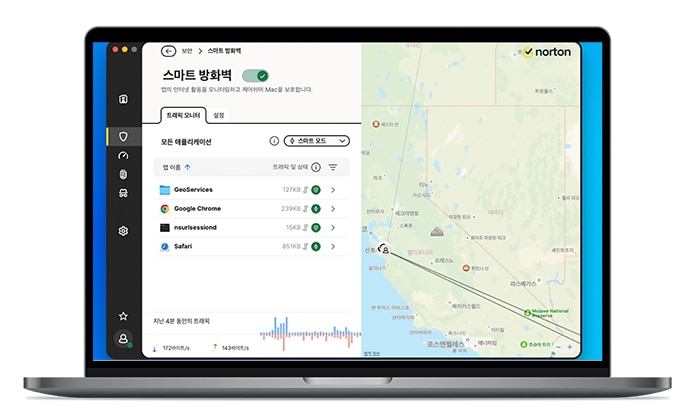 Norton Security가 설치되지 않은 MacBook 이미지.